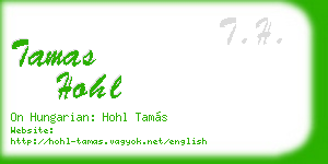 tamas hohl business card
